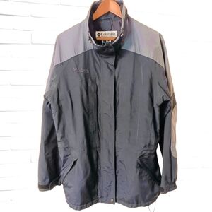 Women's Columbia "Double Whammy" All Weather Coat, Size XL, 3/4 Length Blk/Gray